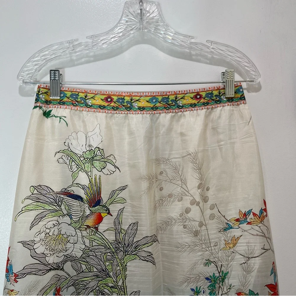 Johnny Was Laura Silk Floral Tiered Hem Maxi Skirt - Picture 2 of 9